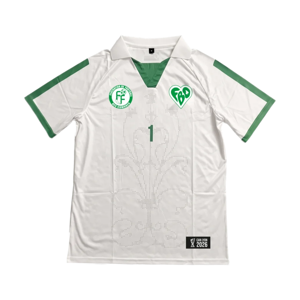 Maillot CAN 2026 Comores, vue avant
